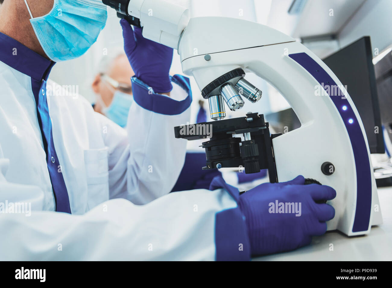 Close up hand microscope hi-res stock photography and images - Alamy