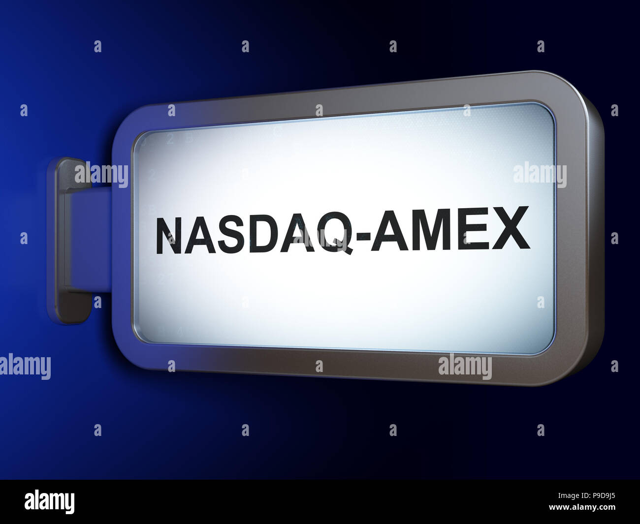 Stock market indexes concept: NASDAQ-AMEX on advertising billboard background, 3D rendering Stock Photo