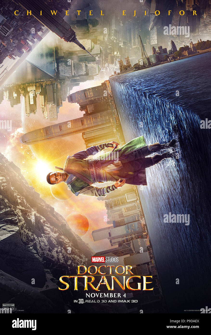 Doctor Strange (2016) directed by Scott Derrickson. Character poster showing  Mordo played by Chiwetel Ejiofor. Stock Photo