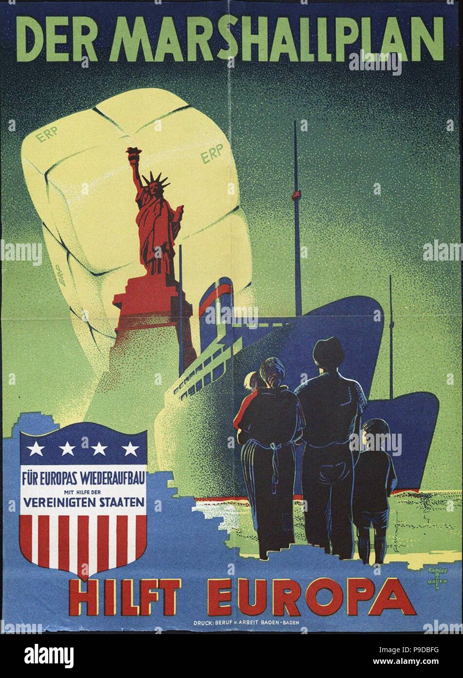 The Marshall Plan helps Europe. Museum: PRIVATE COLLECTION. Stock Photo