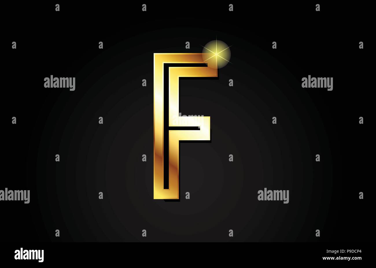 gold alphabet letter f logo design suitable for a company or business ...
