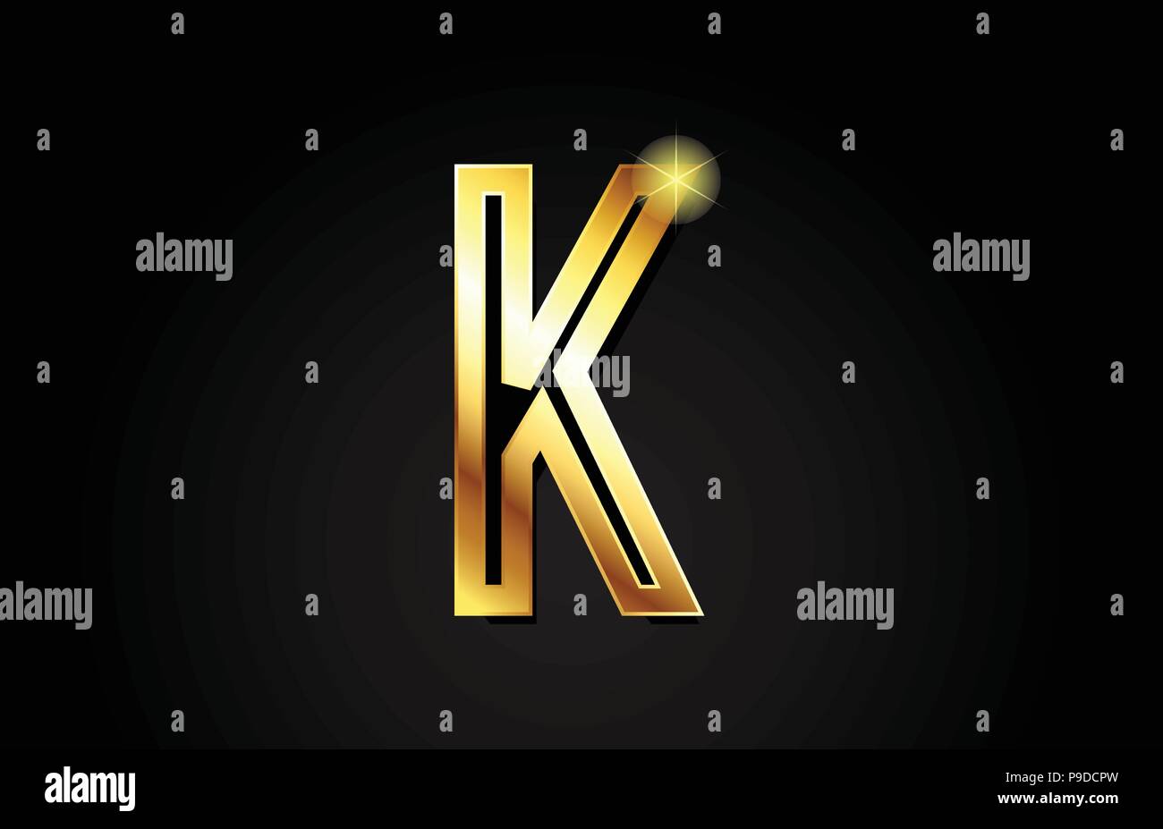 gold alphabet letter k logo design suitable for a company or business ...