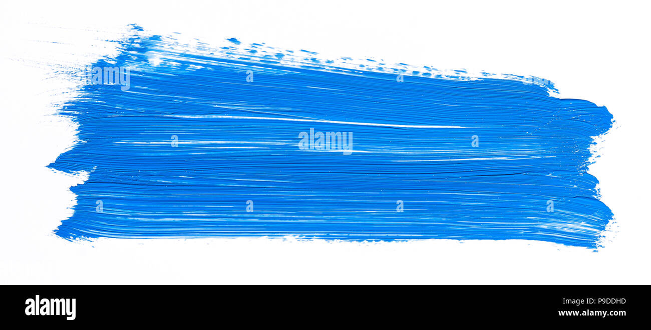 Blue brush stroke isolated over white background Stock Photo - Alamy
