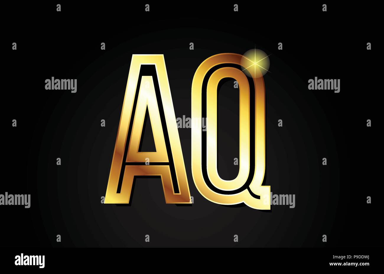 gold alphabet letter aq a q logo combination design suitable for a ...