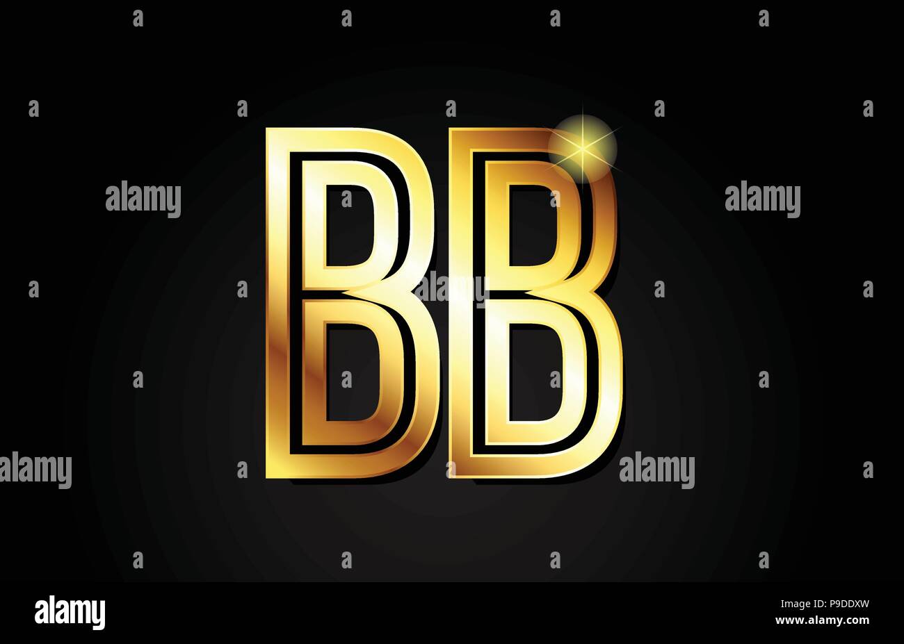 Gold Alphabet Letter B B Logo Combination Design Suitable For A Company Or Business Stock Vector Image Art Alamy