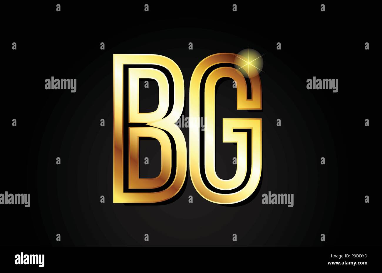 gold alphabet letter bg b g logo combination design suitable for a ...