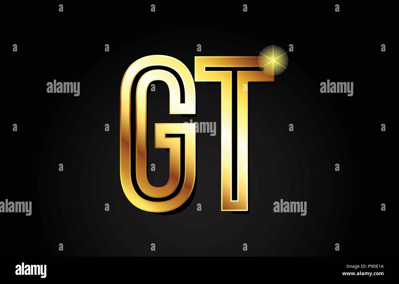 gold alphabet letter gt g t logo combination design suitable for a ...