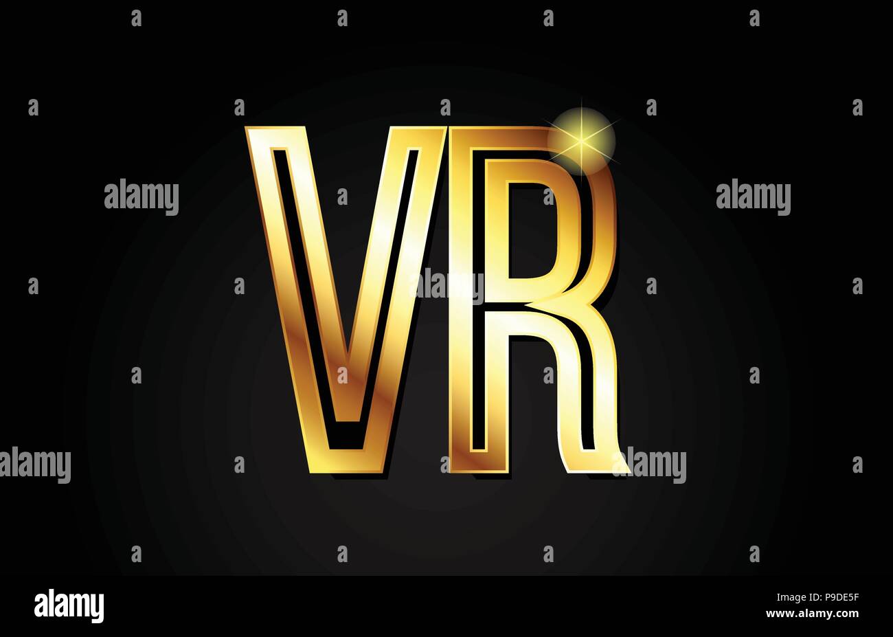 Gold Alphabet Letter Vr V R Logo Combination Design Suitable For A Company Or Business Stock Vector Image Art Alamy