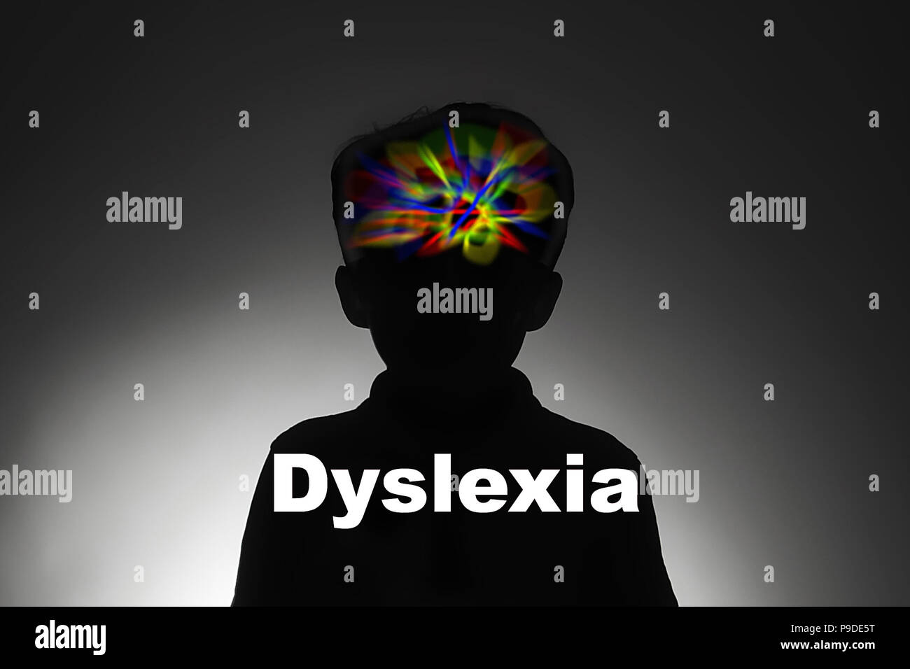 Dyslexia,  difficulty reading, writing and spelling. Stock Photo
