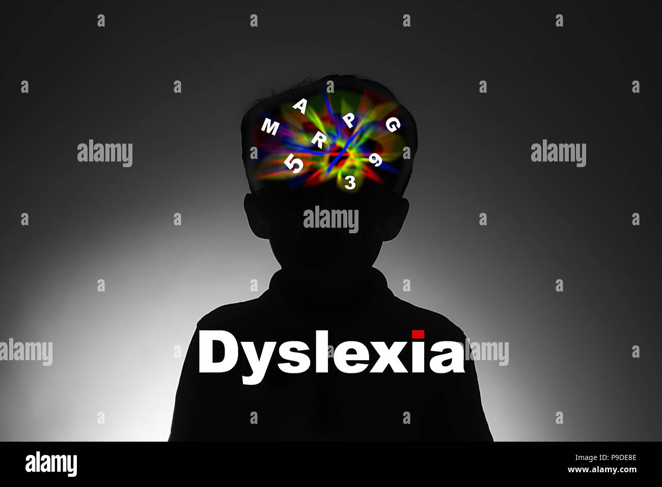 Dyslexia, difficulty reading, writing and spelling. Stock Photo