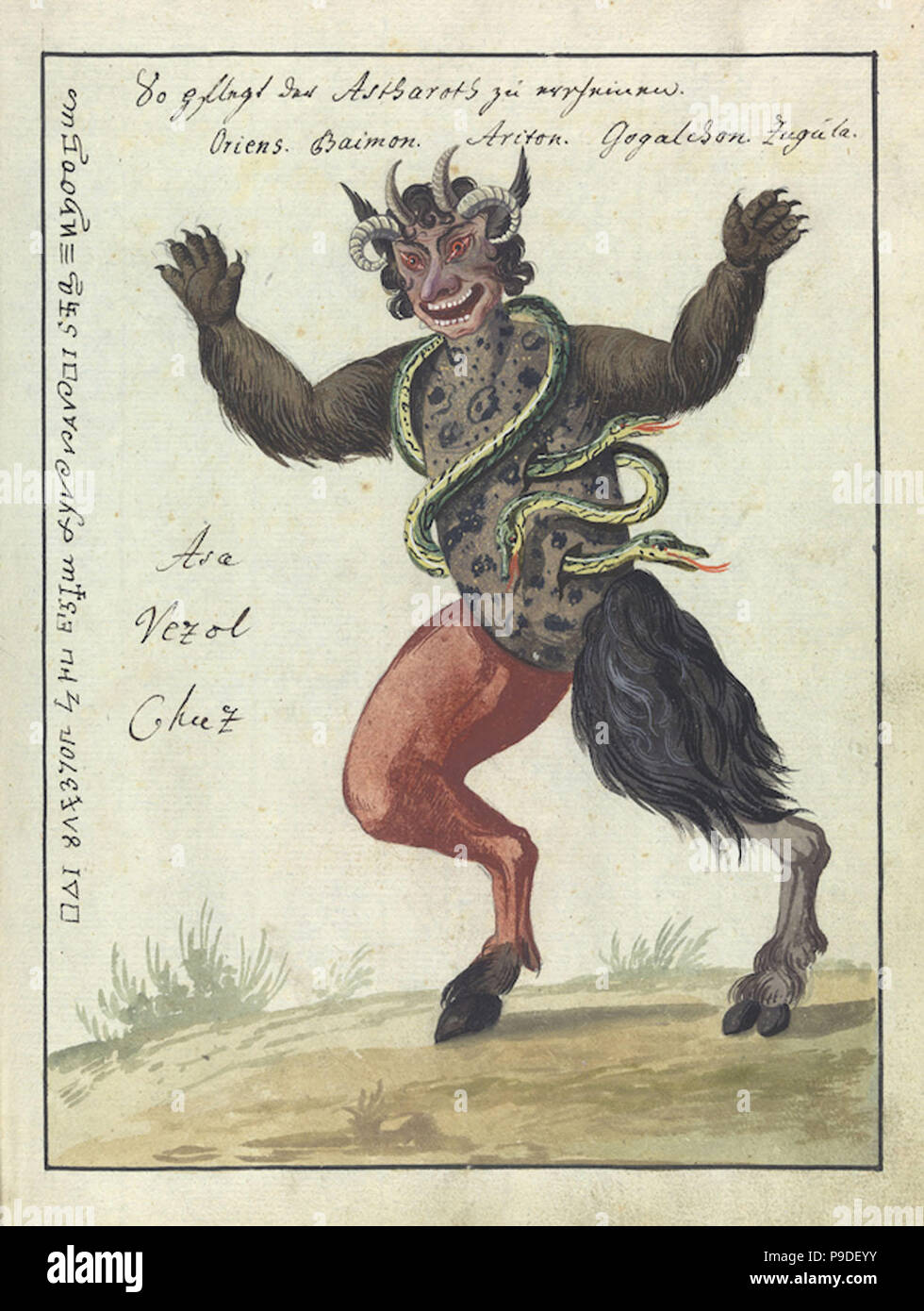 vintage illustration from a book of black magic Stock Photo