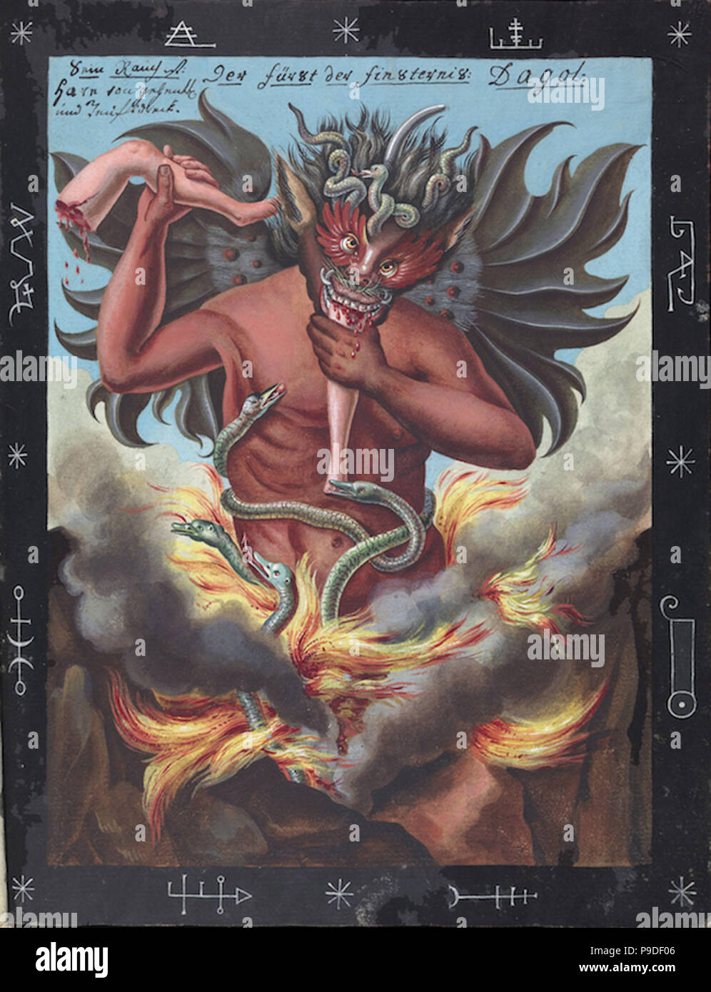 vintage depiction of hell Stock Photo