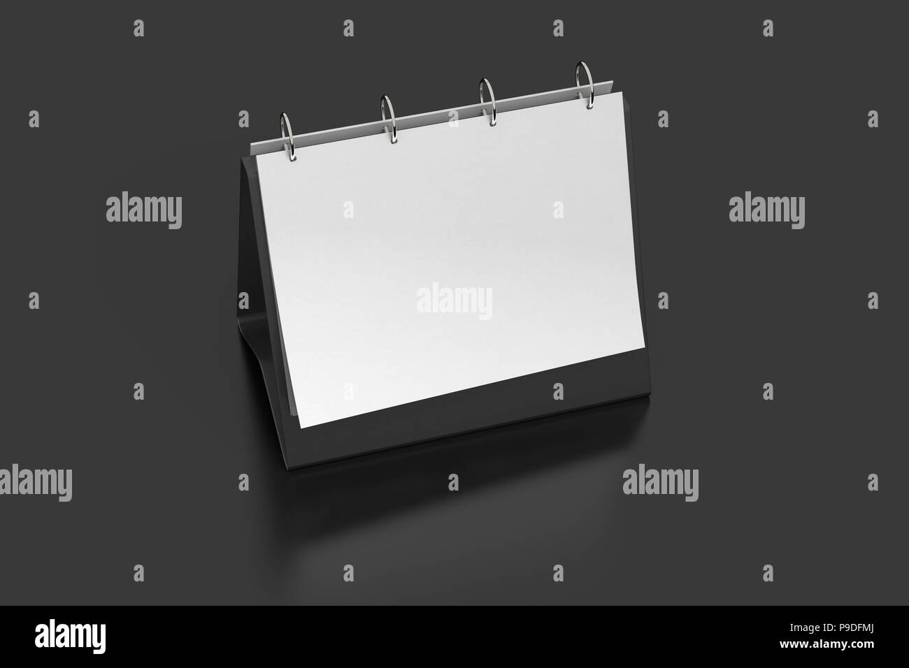 Blank landscape table top flip chart easel binder or calendar mockup