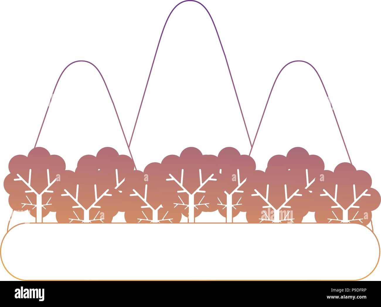 forest and mountains icon over white background, vector illustration ...