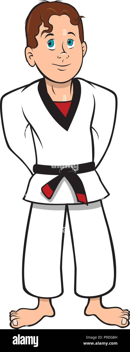 cartoon vector illustration of a karate kid Stock Vector Image & Art - Alamy