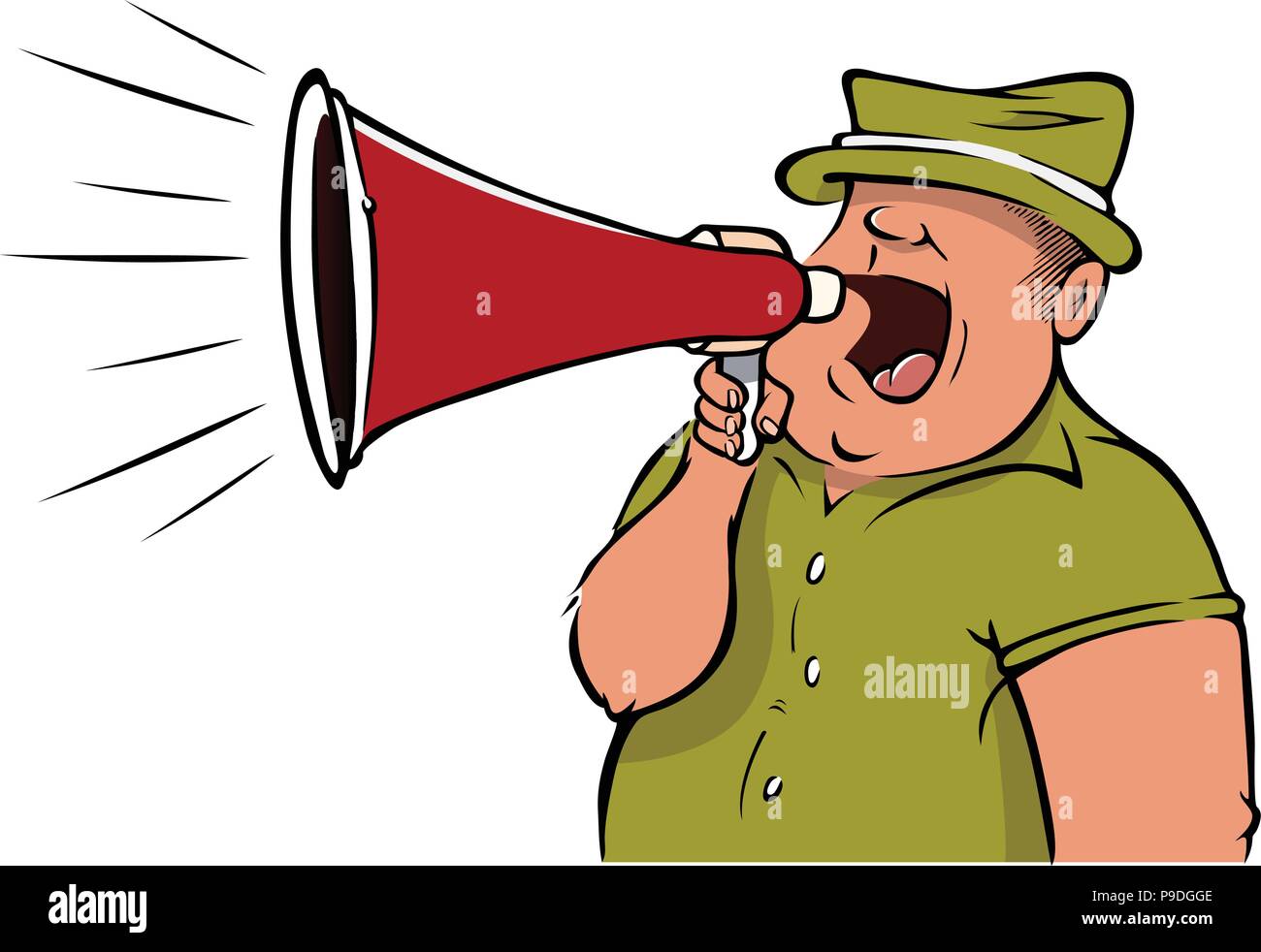 cartoon megaphone man Stock Vector