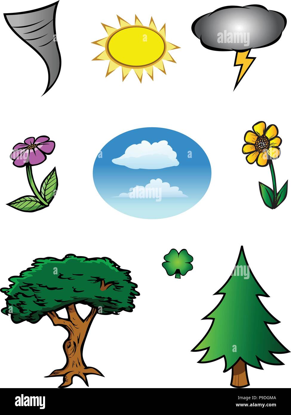 cartoon nature collection Stock Vector