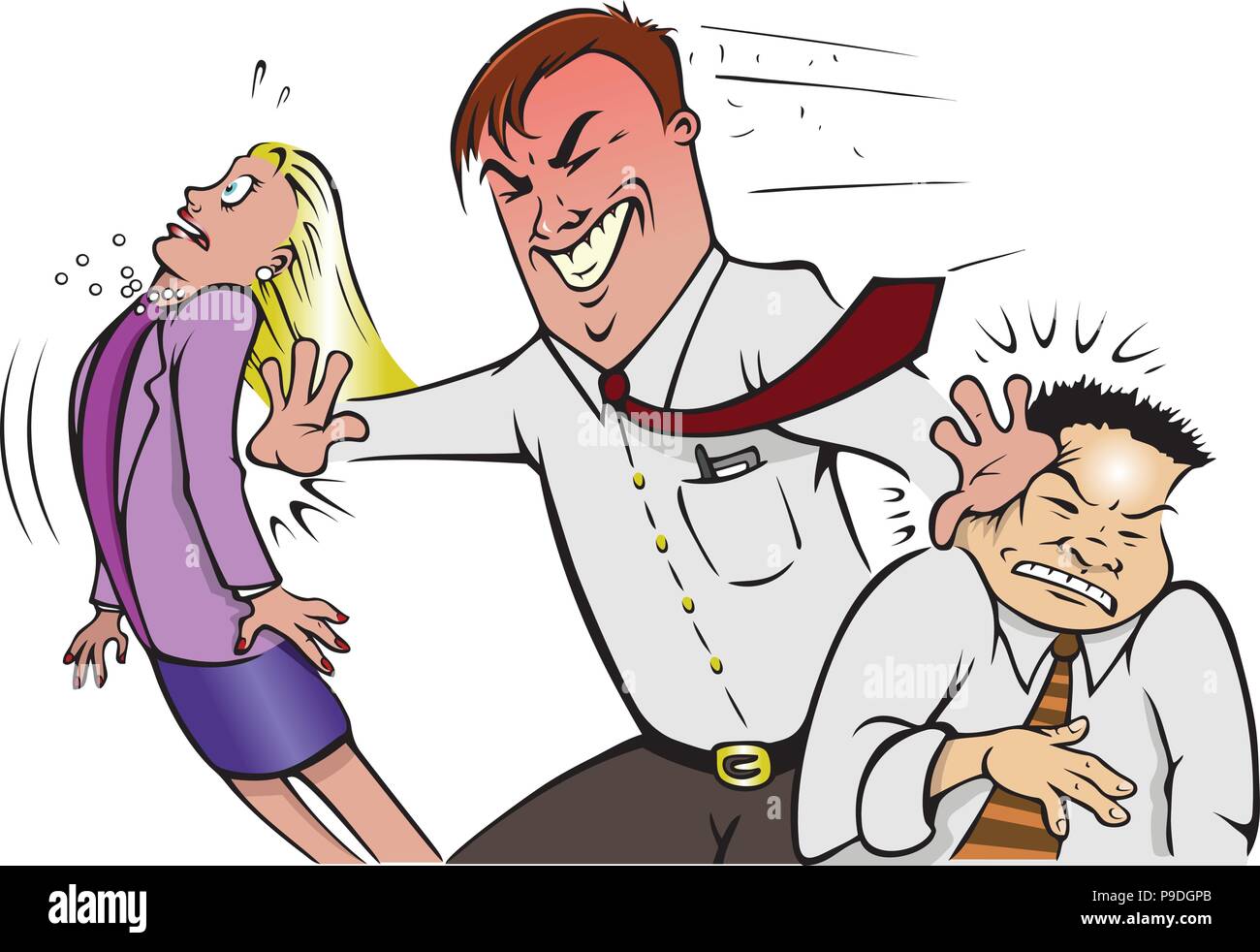 Cartoon Vector Illustration Of An Office Bully Stock Vector Image And Art Alamy
