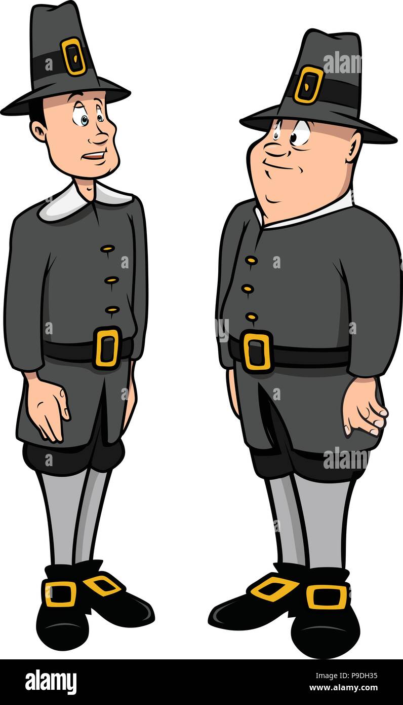 cartoon vector illustration of pilgrims Stock Vector Image & Art - Alamy