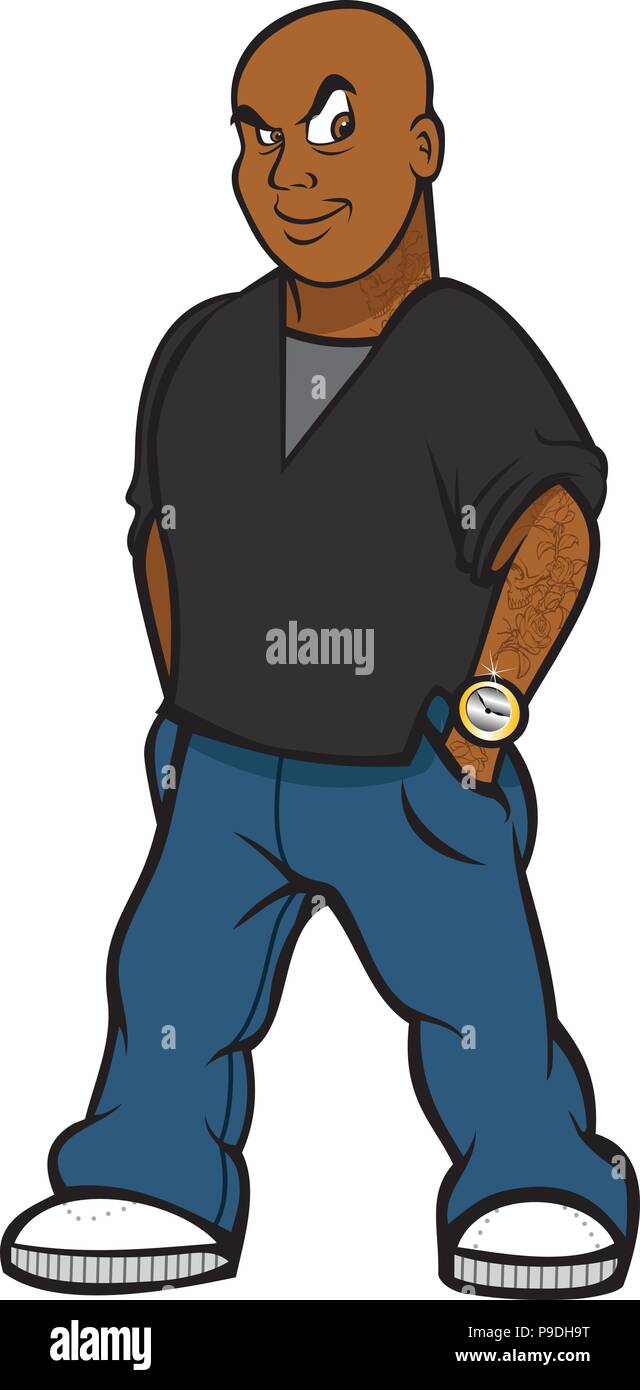 cartoon vector illustration of a rapper gangster Stock Vector Image & Art -  Alamy