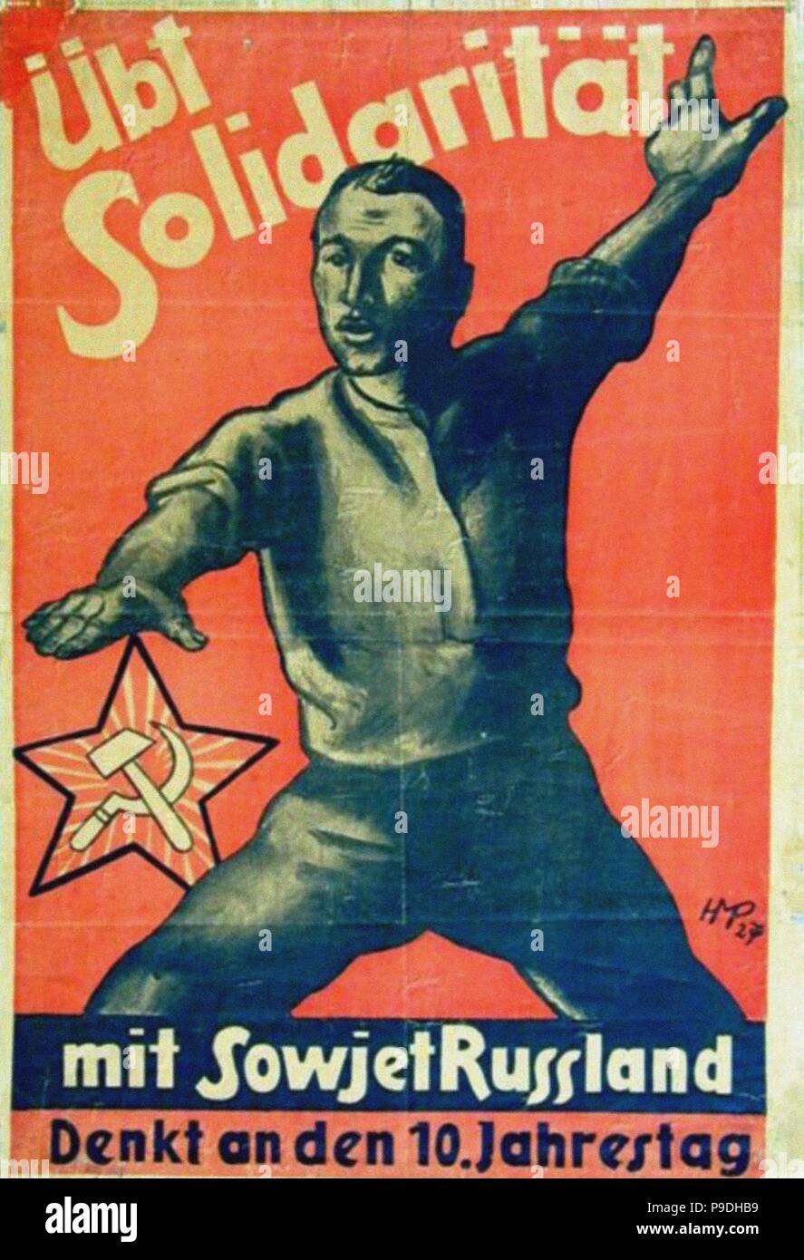 Show Solidarity with Soviet Russia! Think of the 10th anniversary!. Museum: PRIVATE COLLECTION. Stock Photo