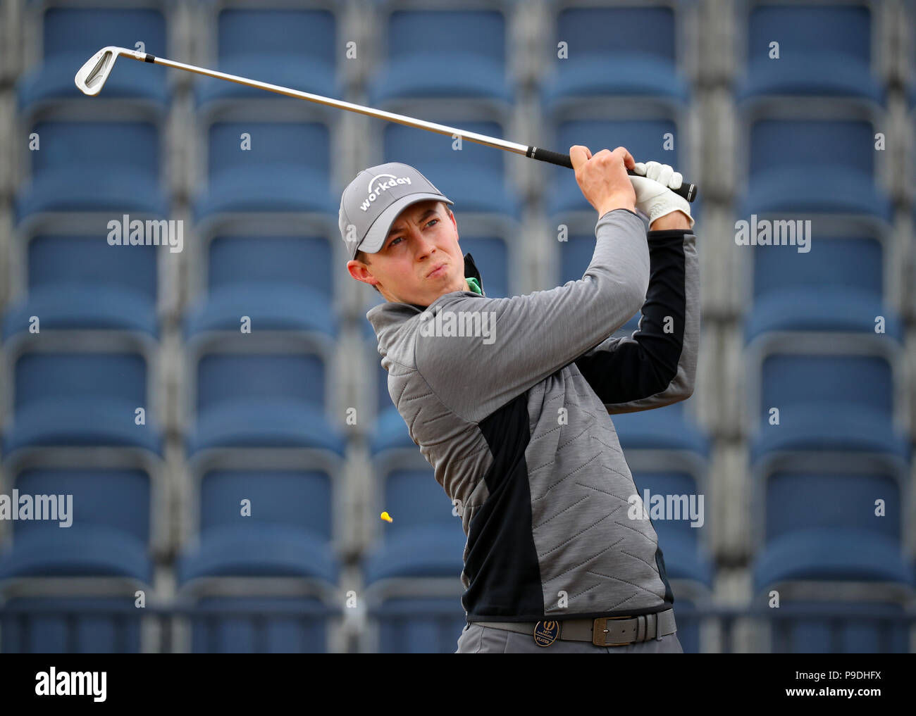 England's Matthew Fitzpatrick tees off the 3rd during preview day three of The Open Championship 2018 at Carnoustie Golf Links, Angus. PRESS ASSOCIATION Photo. Picture date: Tuesday July 17, 2018. See PA story GOLF Open. Photo credit should read: Jane Barlow/PA Wire. Stock Photo