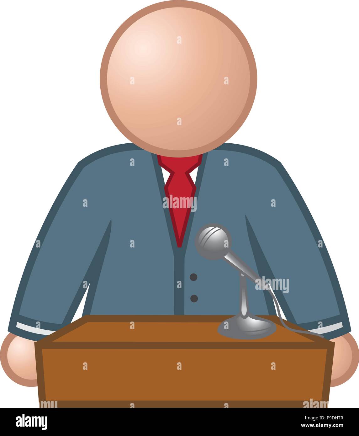 cartoon vector illustration of a speaker podium Stock Vector