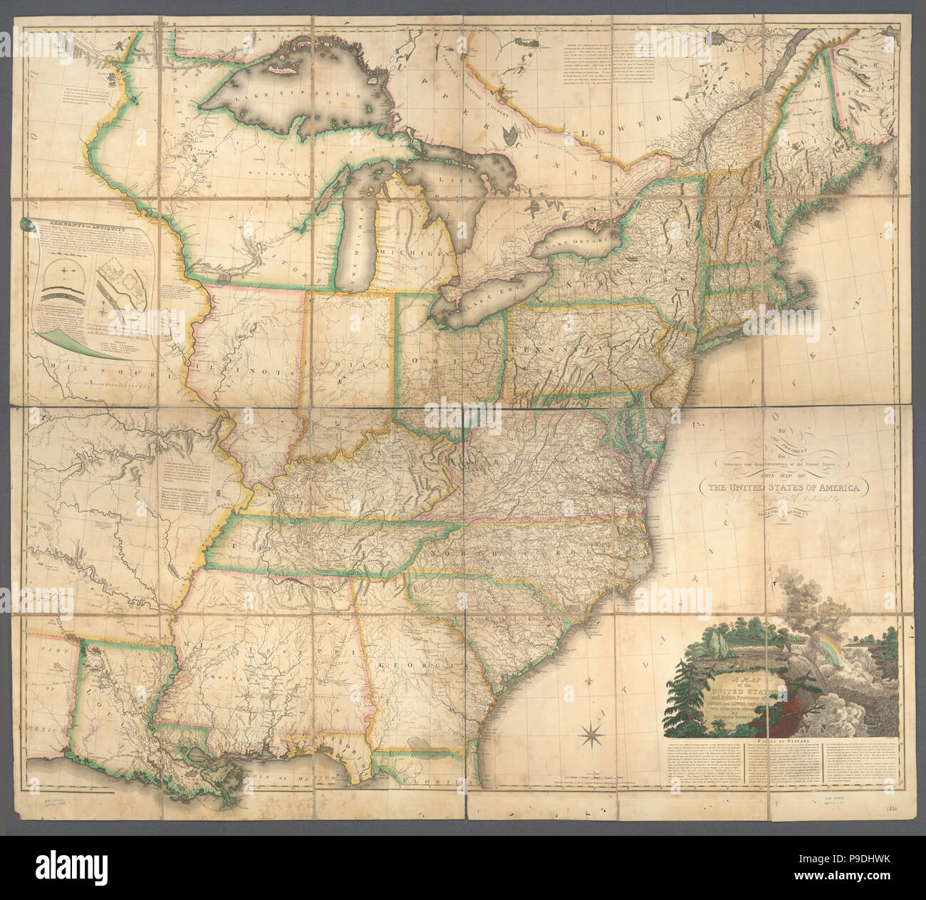 Map Of Upper United States A Map Of The United States And British Provinces Of Upper And Lower Canada  With Other Parts Adjacent Stock Photo - Alamy