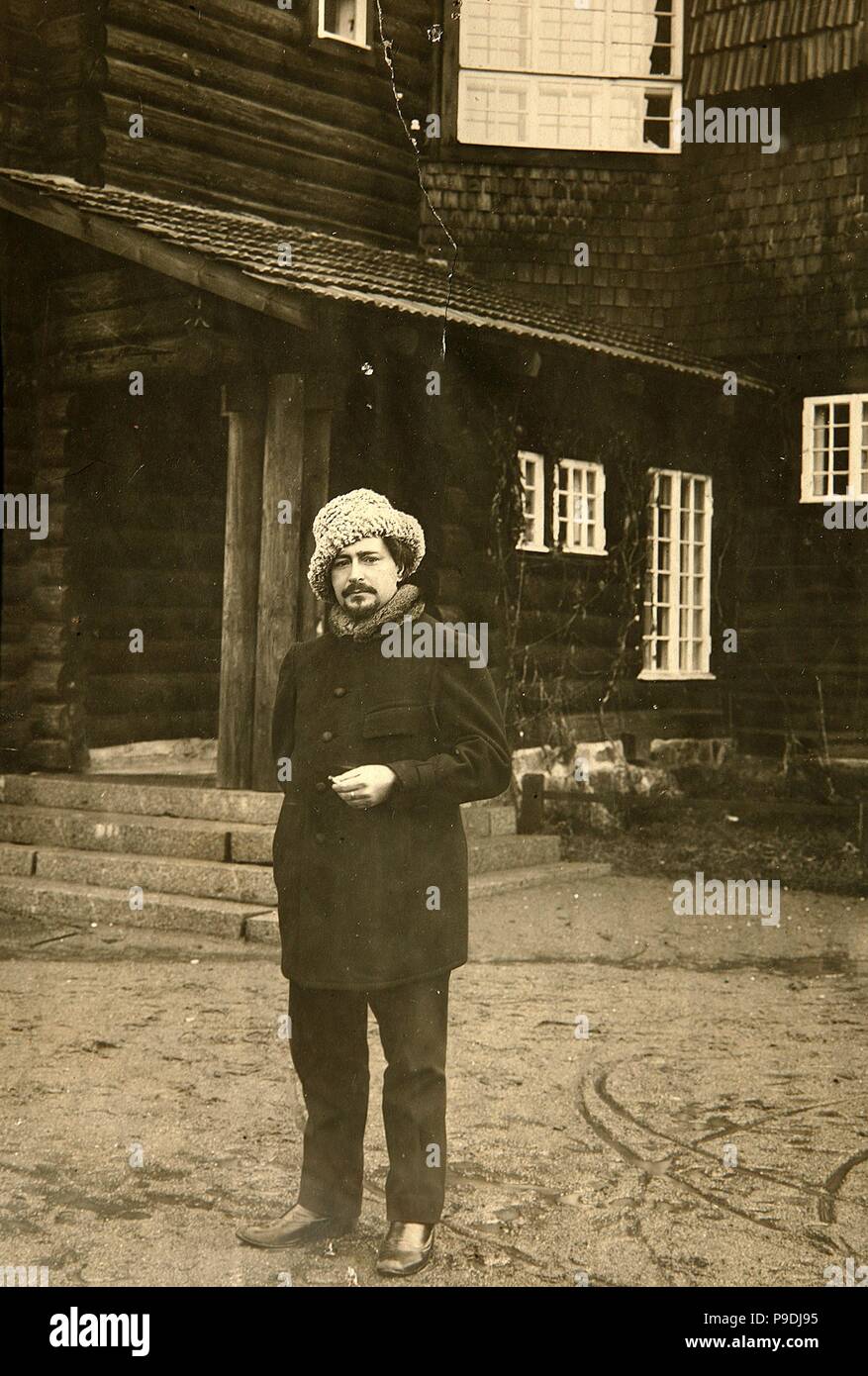 Author Leonid Andreyev at his House in Vammelsuu. Museum: State History Museum, Moscow. Stock Photo