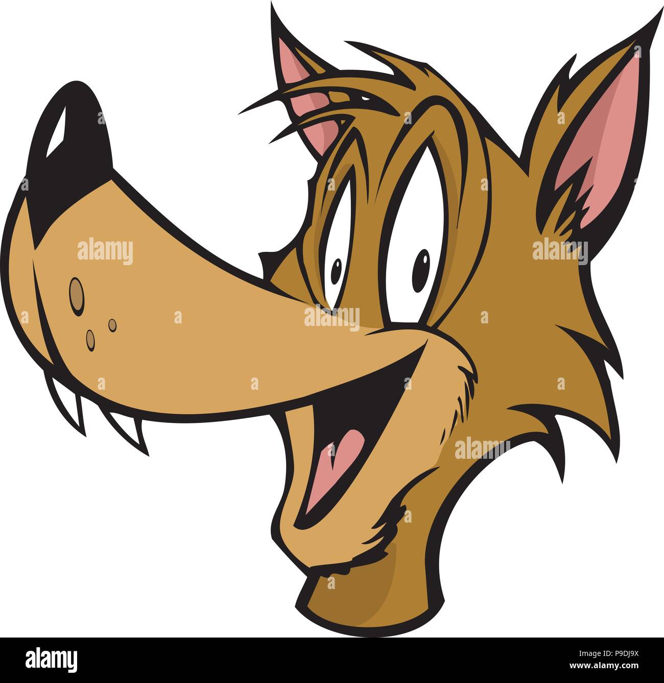 cartoon vector illustration of a goofy wolf Stock Vector Image & Art - Alamy