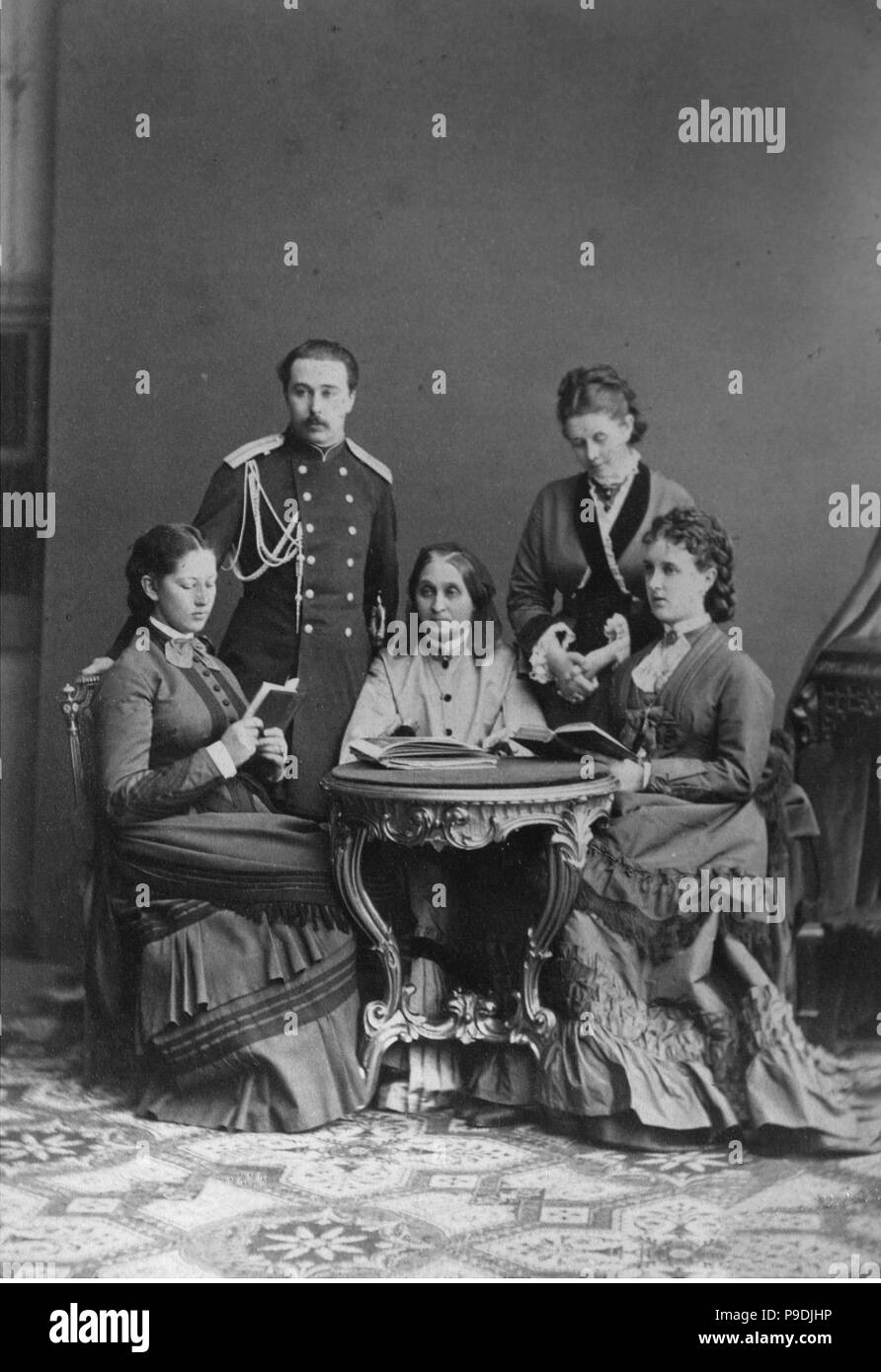 Count Sergei D. Sheremetev (1844—1918) and Countess Ekaterina P. Sheremeteva (1849-1929) with Family. Museum: PRIVATE COLLECTION. Stock Photo