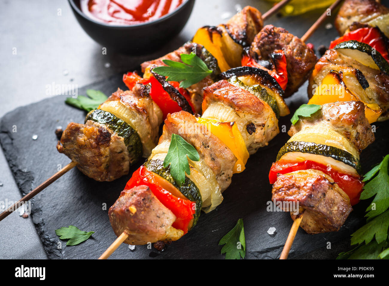 Grilled Pork Shish Kabobs (Shashlik) 