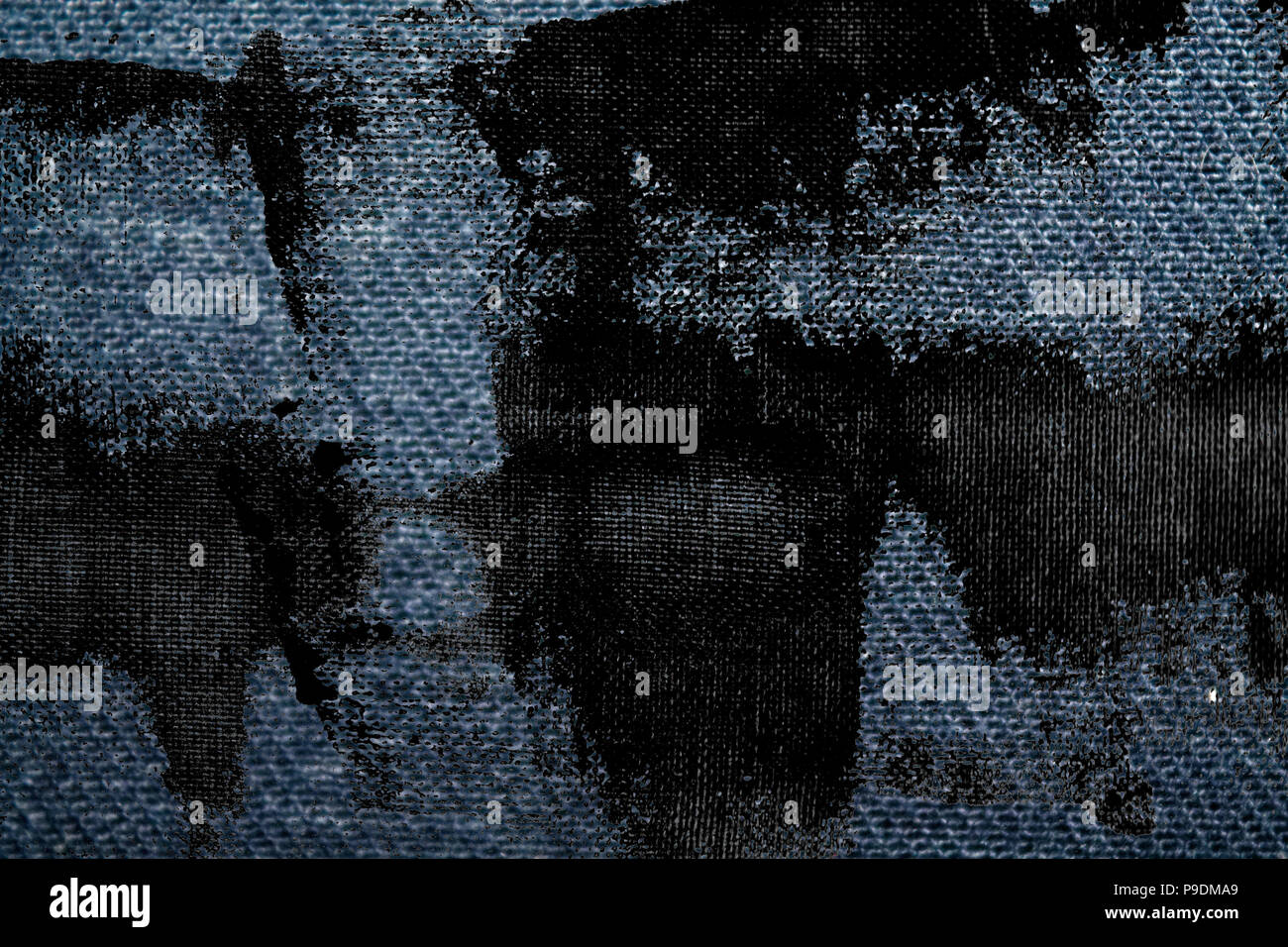 Grunge dirty Blue denim macro texture with seam for jeans background