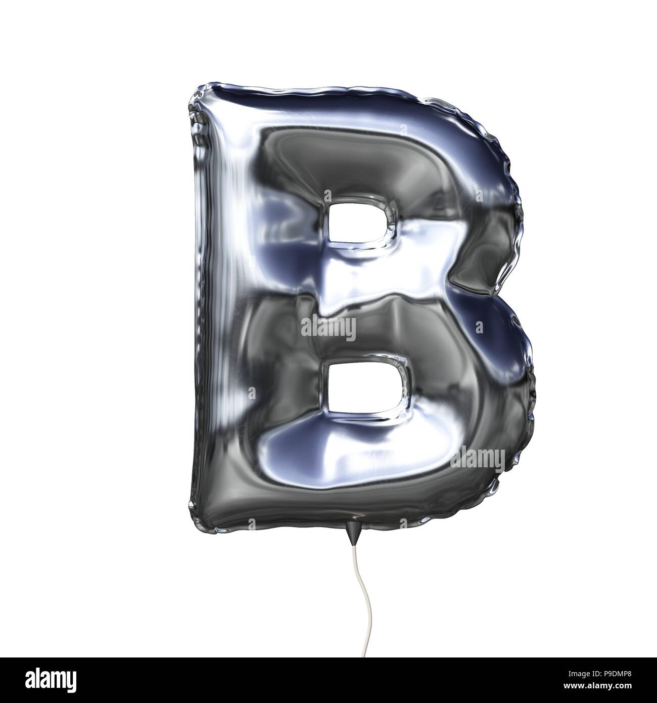 Letter B Made Of Silver Inflatable Balloon Isolated On White Background ...