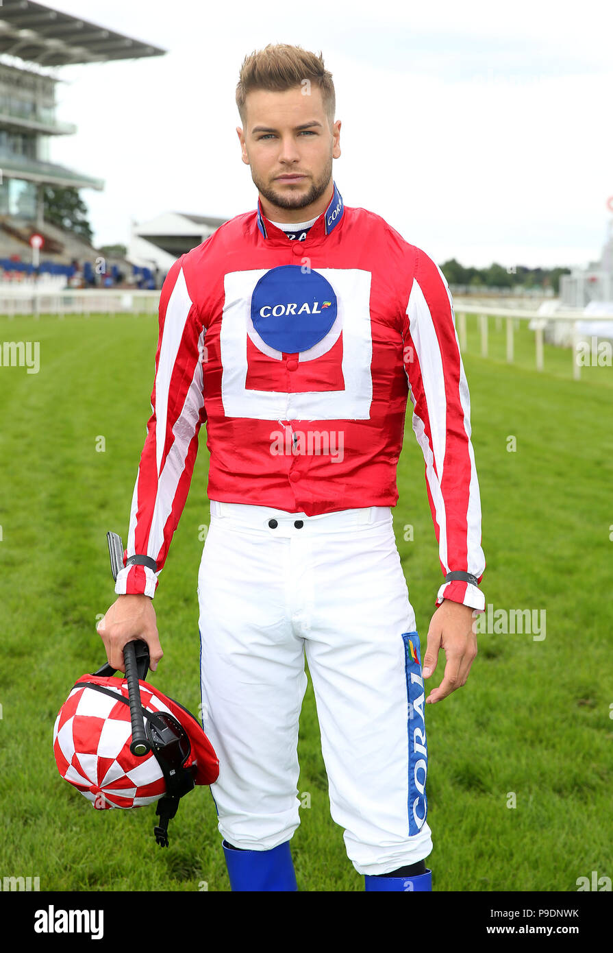 Love Island star Chris Hughes makes his debut as a jockey in a charity race at York today. Hughes, who is Coral’s #LoveRacing ambassador has trained intensely for the last five months with Jonjo O’Neill and will ride Carnageo over one mile and one furlong.LOVE ISLAND’S CHRIS HUGHES 3-1 FAVOURITE TO WIN HORSE RACE   The former Love Island star is well-known as a horse-racing fan and has swapped the suntan lotion for the saddle, having trained intensely for the last five months in partnership with Coral, the bookmakers. The bookies have him down as the 3-1 favourite to win.  The reality TV star  Stock Photo