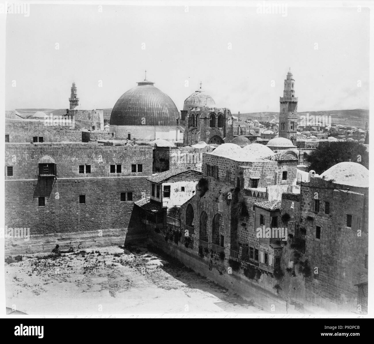 Pool of Hezekiah, Church of the Holy Sepulchre, and Hospice of the Knights of St. John. Museum: PRIVATE COLLECTION. Stock Photo