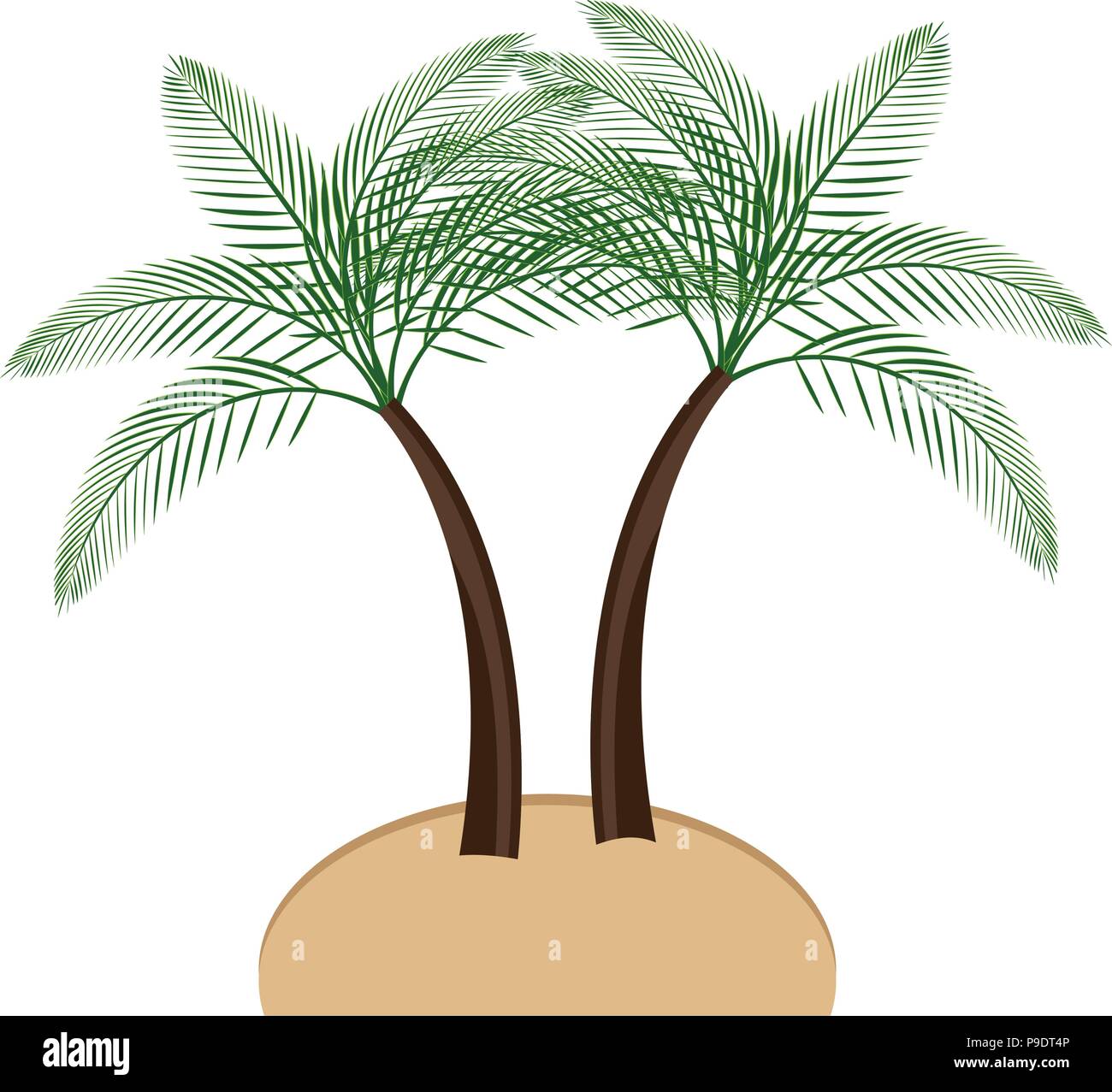 tree palms on the beach vector illustration design Stock Vector Image ...