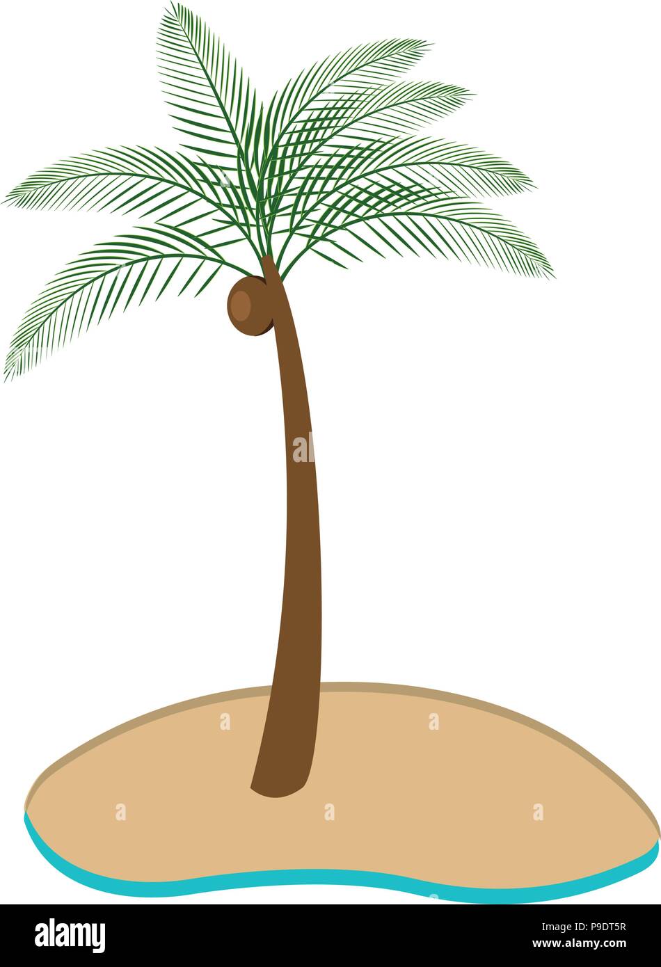tree palms on the beach vector illustration design Stock Vector Image ...