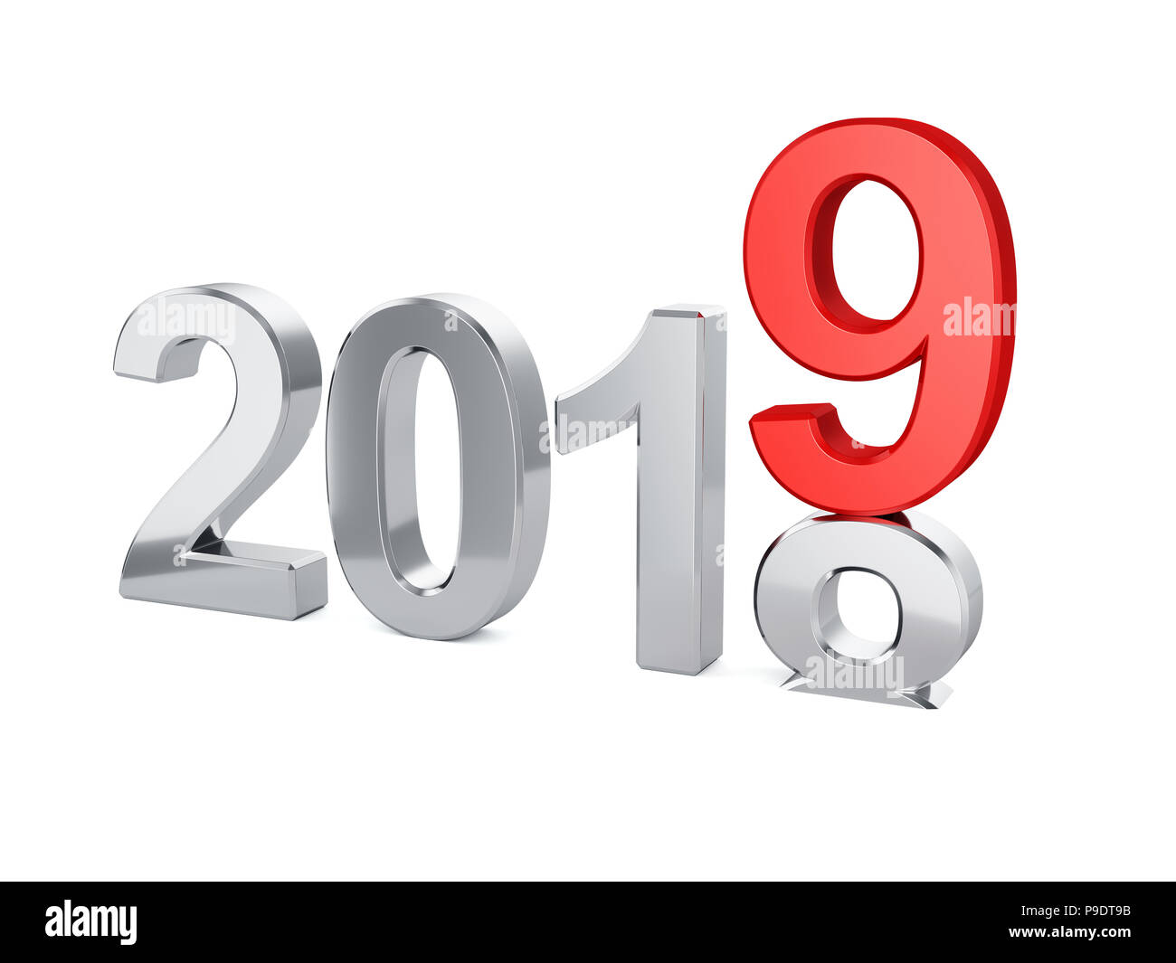 3d Illustration Of 2019 New Year Concept Isolated On White Background 
