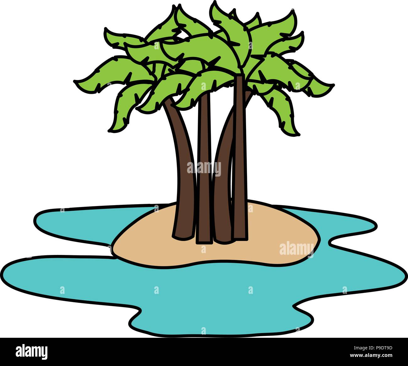 tree palms on the beach vector illustration design Stock Vector Image ...