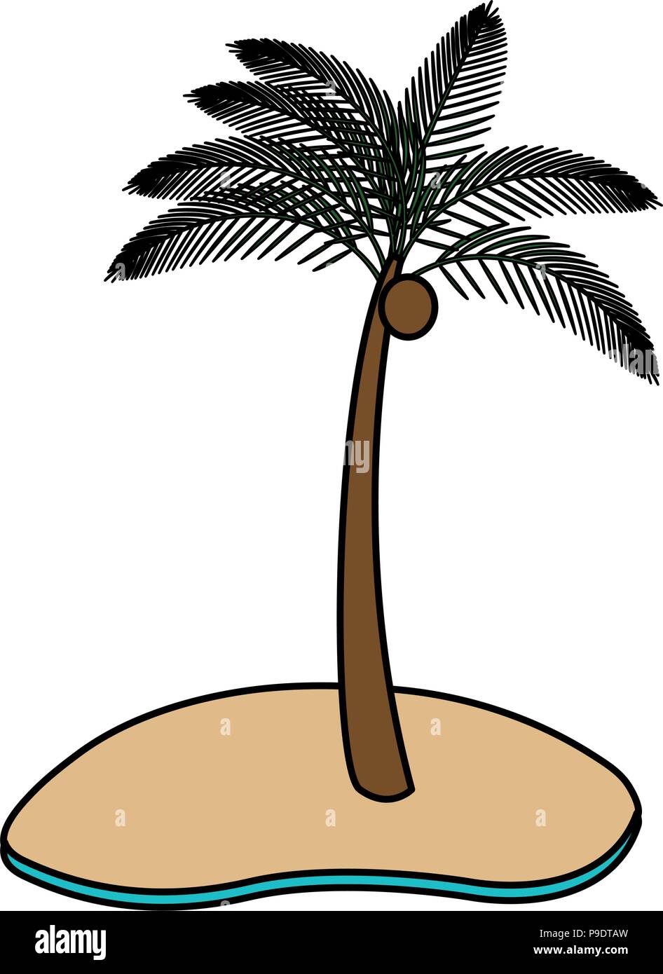 tree palms on the beach vector illustration design Stock Vector Image ...