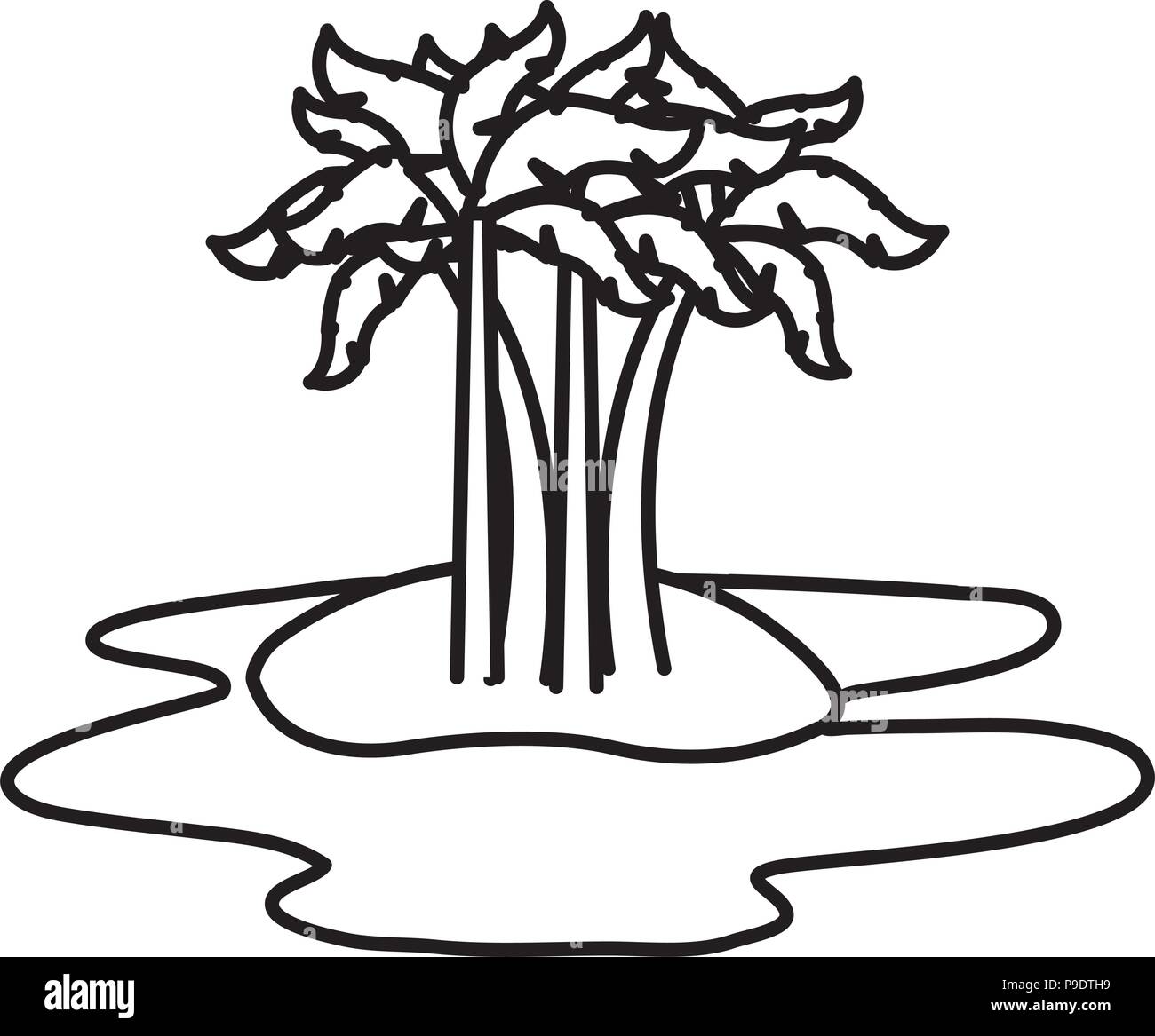 tree palms on the beach vector illustration design Stock Vector Image ...