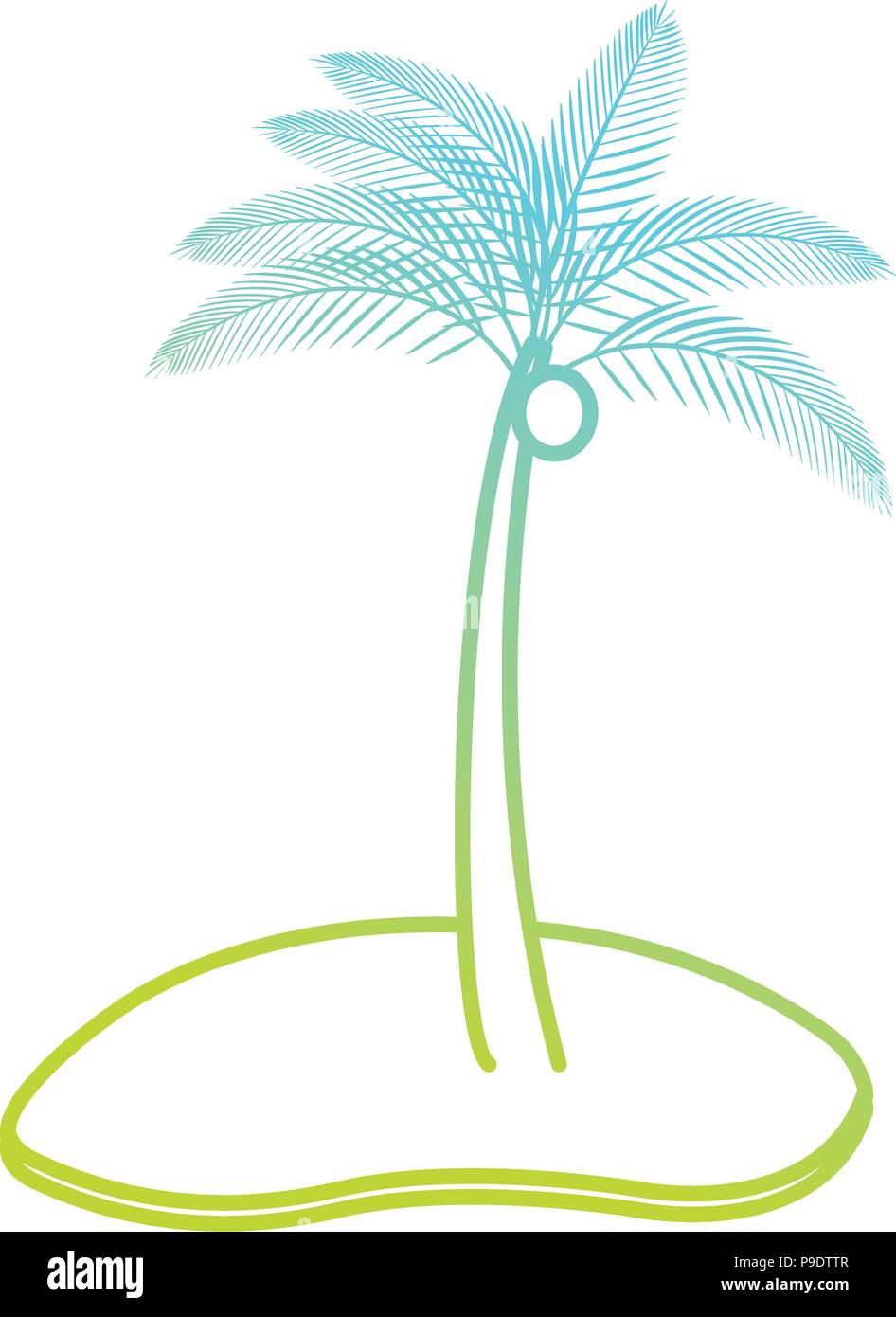tree palms on the beach Stock Vector Image & Art - Alamy
