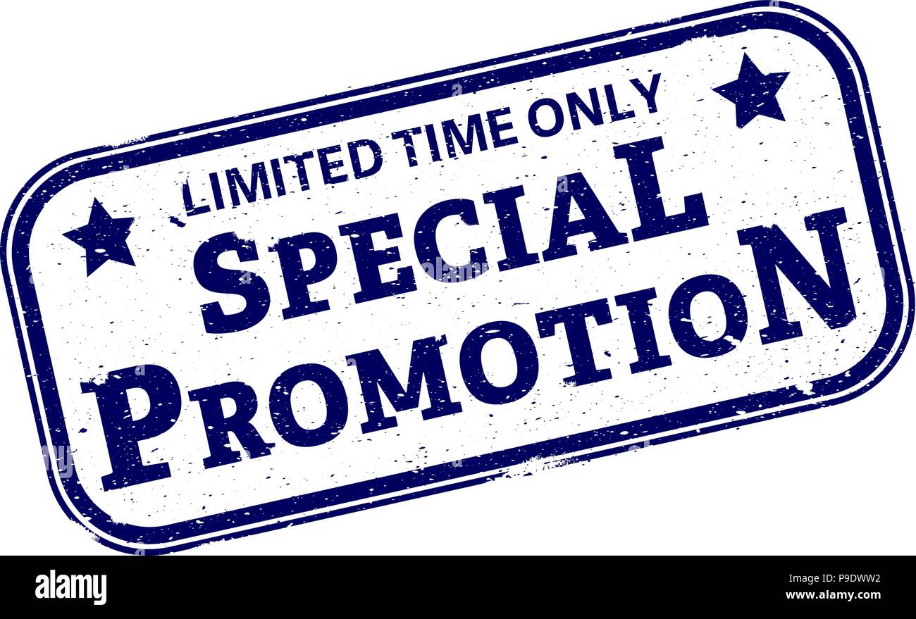 blue grunge limited time special promotion sign Stock Vector