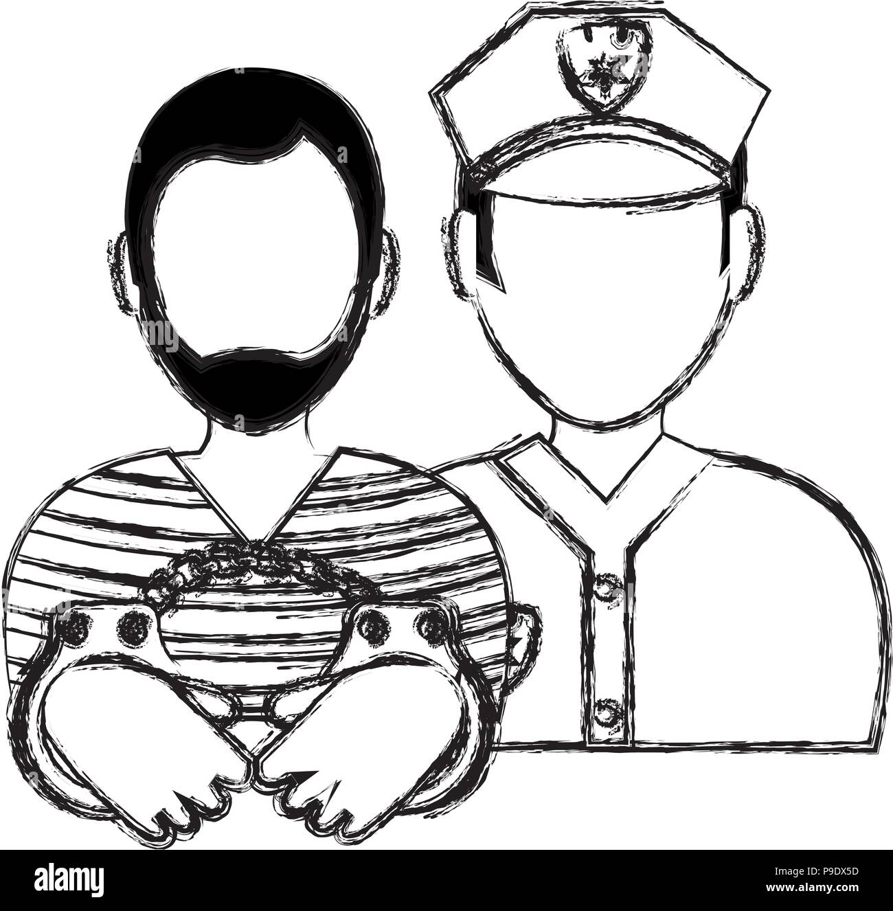 Police Helping People Drawing