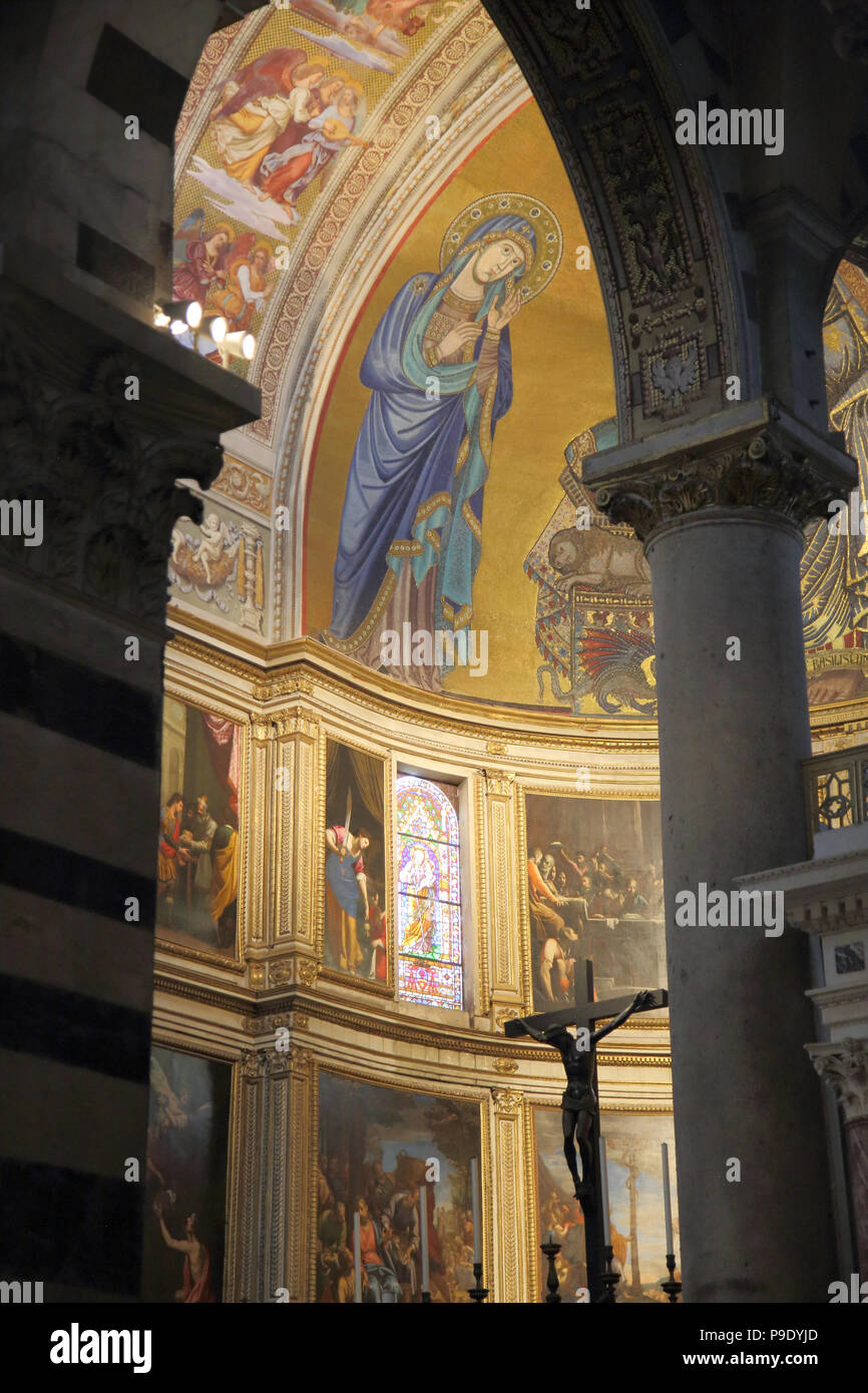 inside the cathedral or duomo in pisa tuscany italy Stock Photo