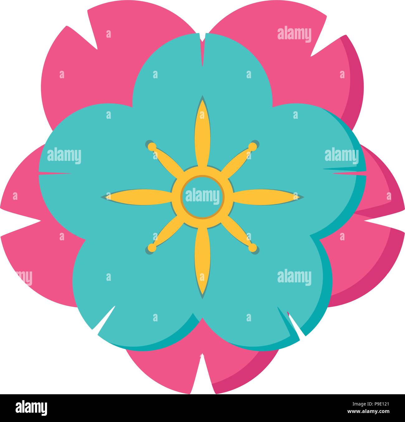 flower icon over white background, vector illustration Stock Vector ...