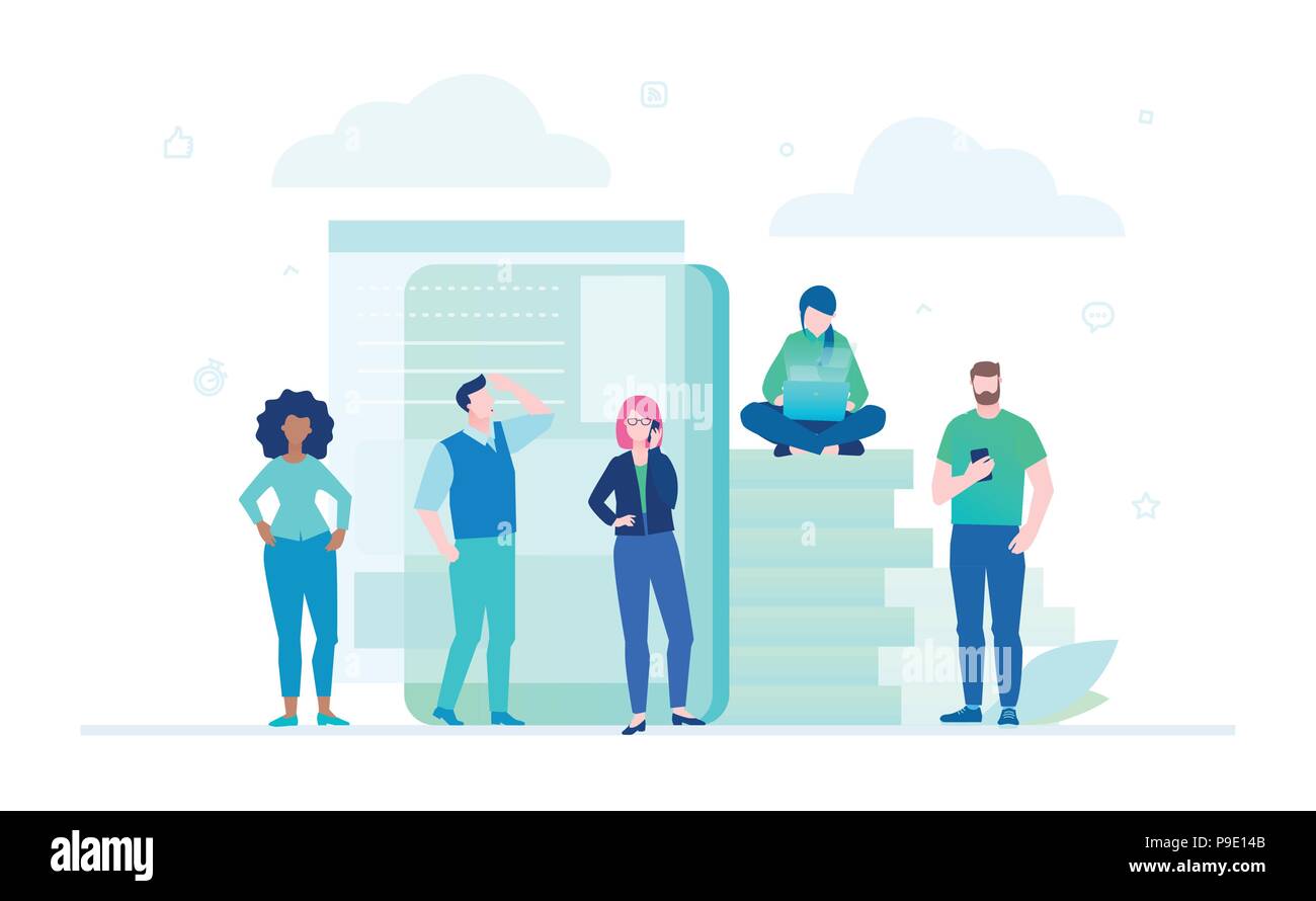 Business team - flat design style illustration Stock Vector Image & Art ...