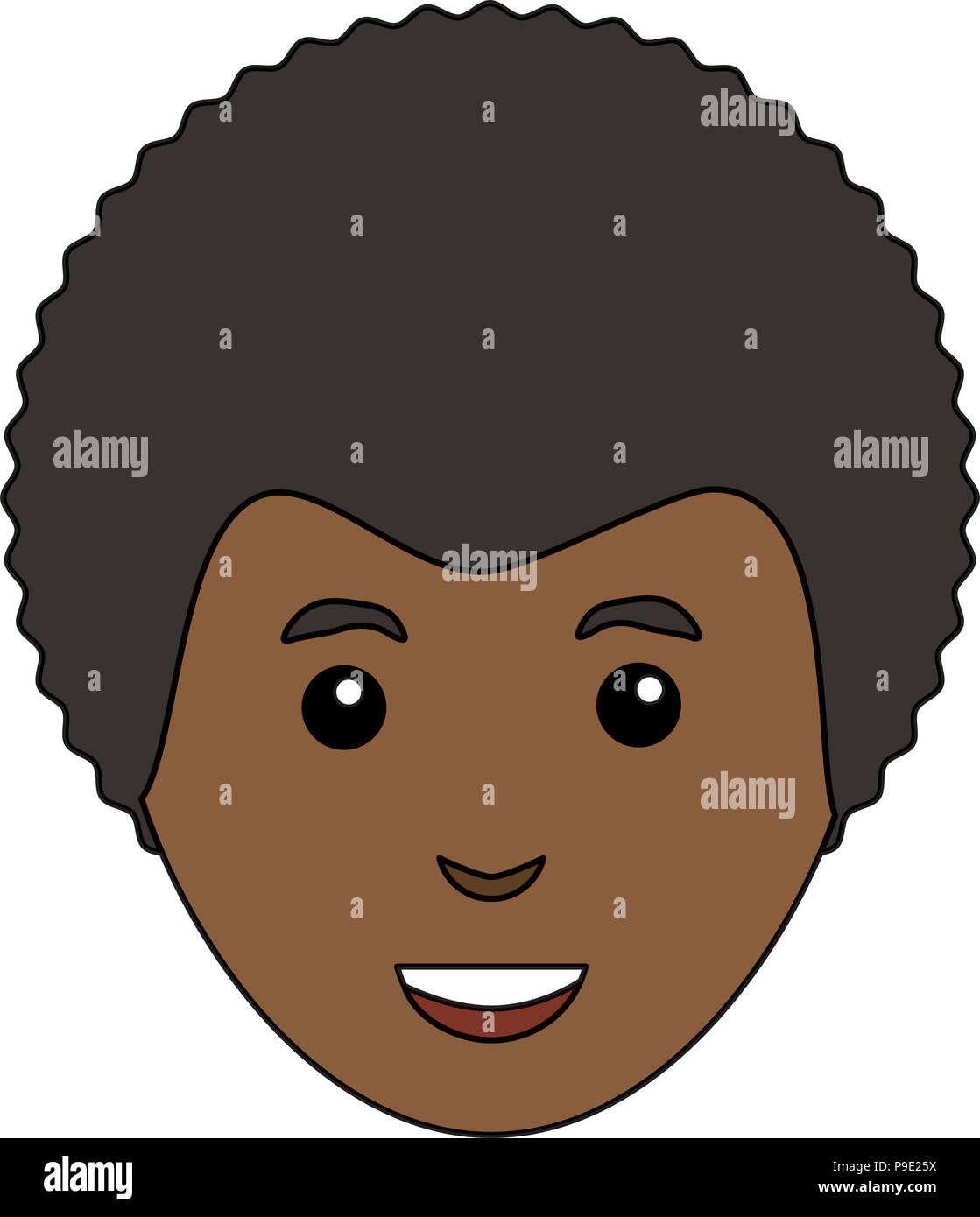 cartoon man with afro hairstyle over white background, vector ...