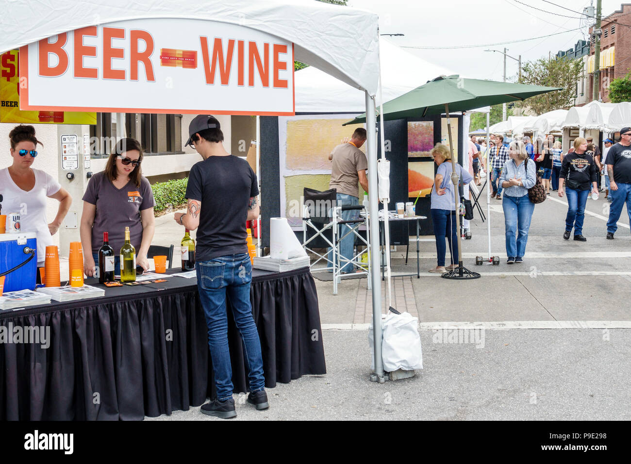 Annual small town community booths stalls vendors buying selling hires